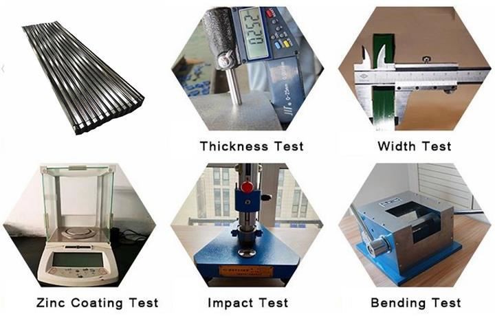 Zinc Aluminium Corrugated Metal Roofing Sheets TEST